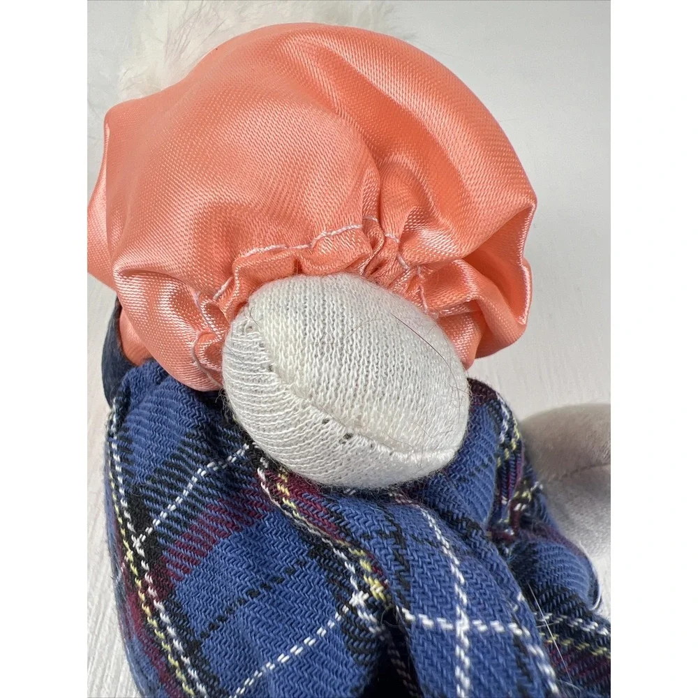 Porcelain‎ Clown Weighted Shelf Sitter Fabric Body Painted Vintage 8 inches
